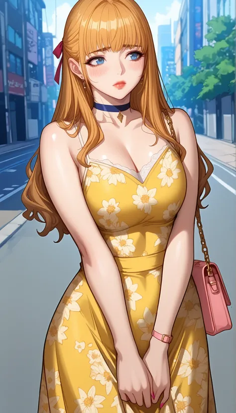 (PONY XL) Liya - FITNESS [ MANHWA], gorgeous pretty adult woman with orange-blonde long hair, forehead hair bangs, big blue eyes, fair natural skin, pink nails, small yet slightly plump breasts, small waist, plump light-red lips, and a perfect slender body...