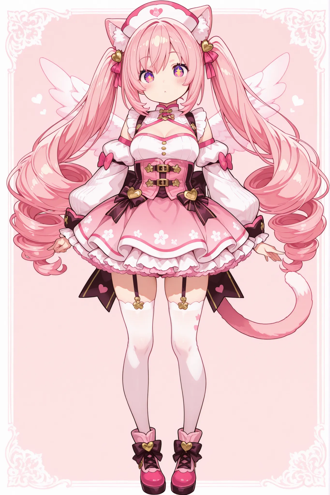 pink cute girl　Show full body