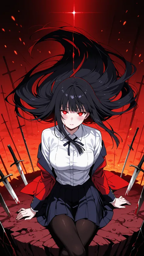 BREAK looking at viewer,BREAK (masterpiece:1.2), best quality, high resolution, unity 8k wallpaper, (illustration:0.8), (beautiful detailed eyes:1.6),Blood-soaked battlefield at dawn, torn banners fluttering in the wind, swords and spears stuck in the mudd...