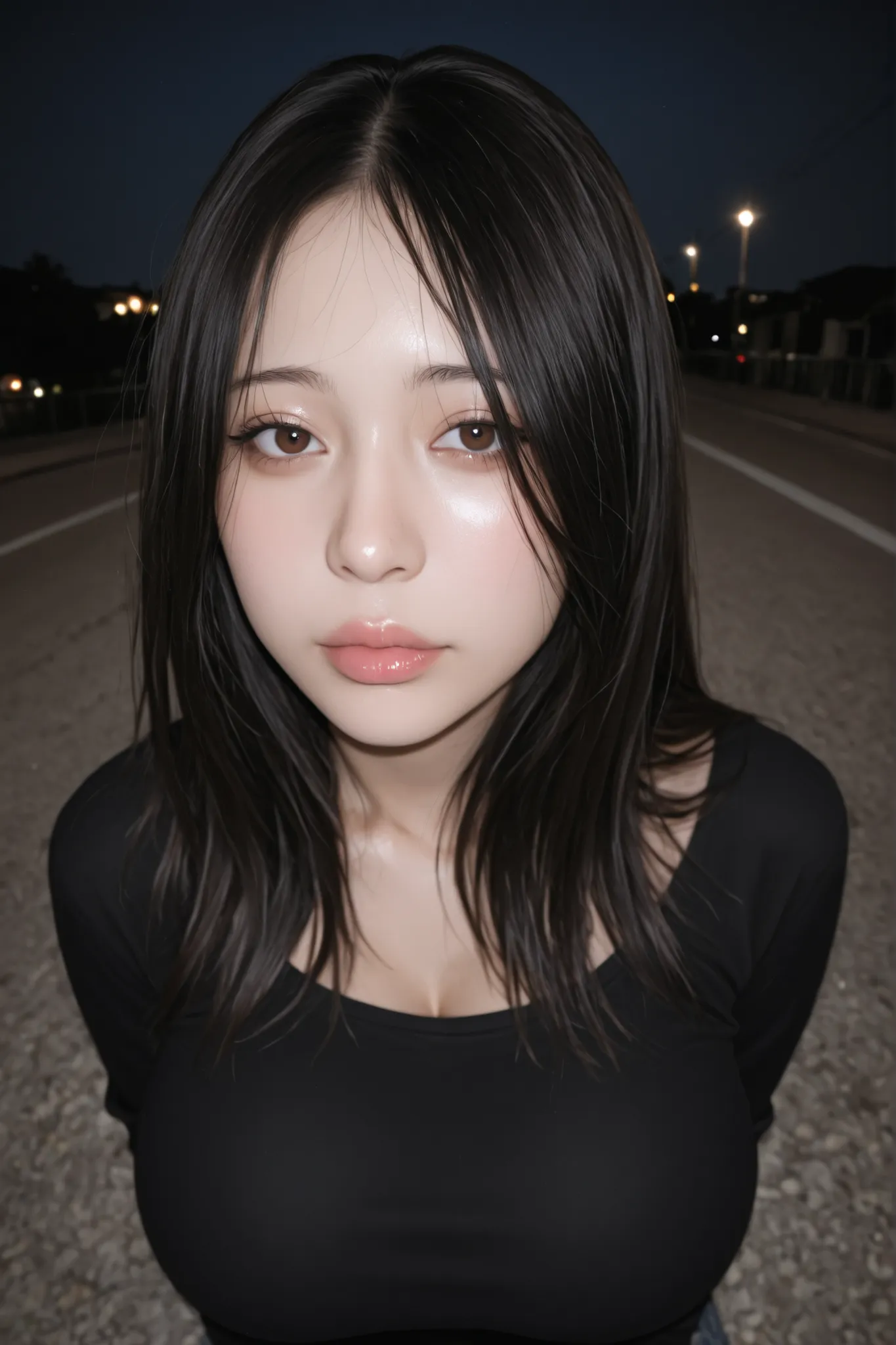 masterpiece, ultra-HD, photorealistic, impressionism, high detail, depth of field, dynamic lighting, best quality, very aesthetic, 8k, best quality, sharp focus,
realistic.
1girl, brown eyes,eyelashes,thick lips, pink lips,beautiful,
narrowed eyes , (Sadak...