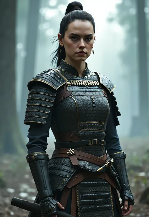 Daisy Ridley wearing samurai famale outfit 