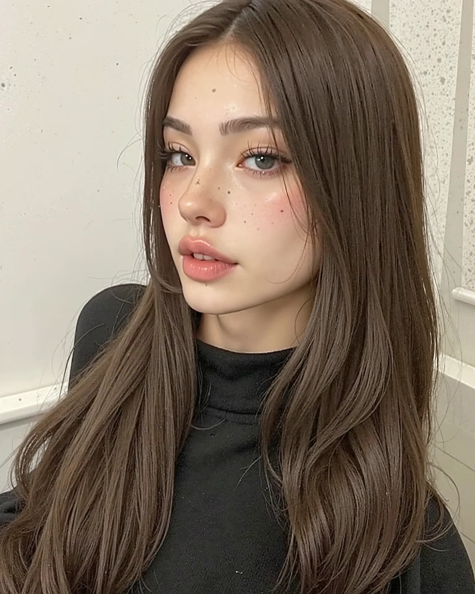 A 22-year-old young man has a broad rectangular face shape with soft and proportional features. His eyes are grey-green, deep and expressive, a little thoughtful , but a calm look. The almond-shaped shape of the eyes gives intelligence and light mystery.  ...