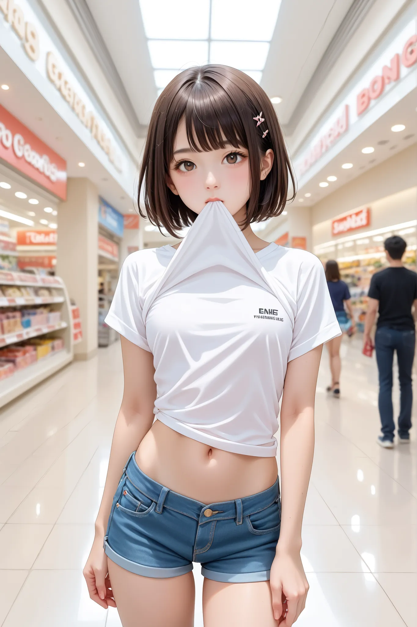 score_9, score_8_up, score_7_up, (as pictured:1.2), Rating_suspicious, a Japanese girl, Japanese, Age 25, solo, cute girl, cool girl, cool beauty, perfect face, short hair, Brown Hair, diagonal Bang, perfect body, Abs, big boobs, Stomach, belly button, com...