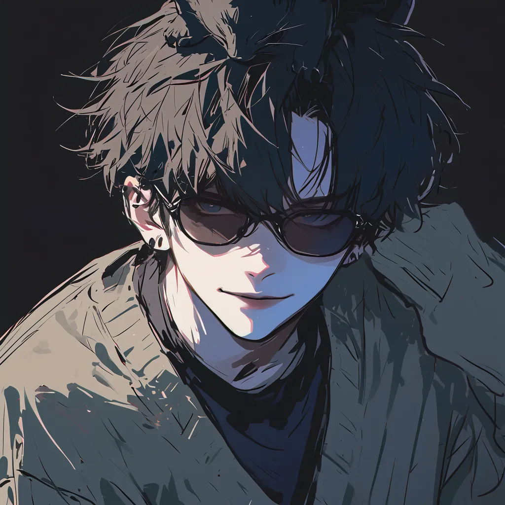  Impasto,  short hair, masterpiece,  top quality , 1 person , black hair with gray inner color , perfect face ,    ,   Insert   , Alone,  Blue and white skin ,  adult male  ,  upper body , Delicate Line Art,   front and side views   ,  Very Detailed ,  Bla...