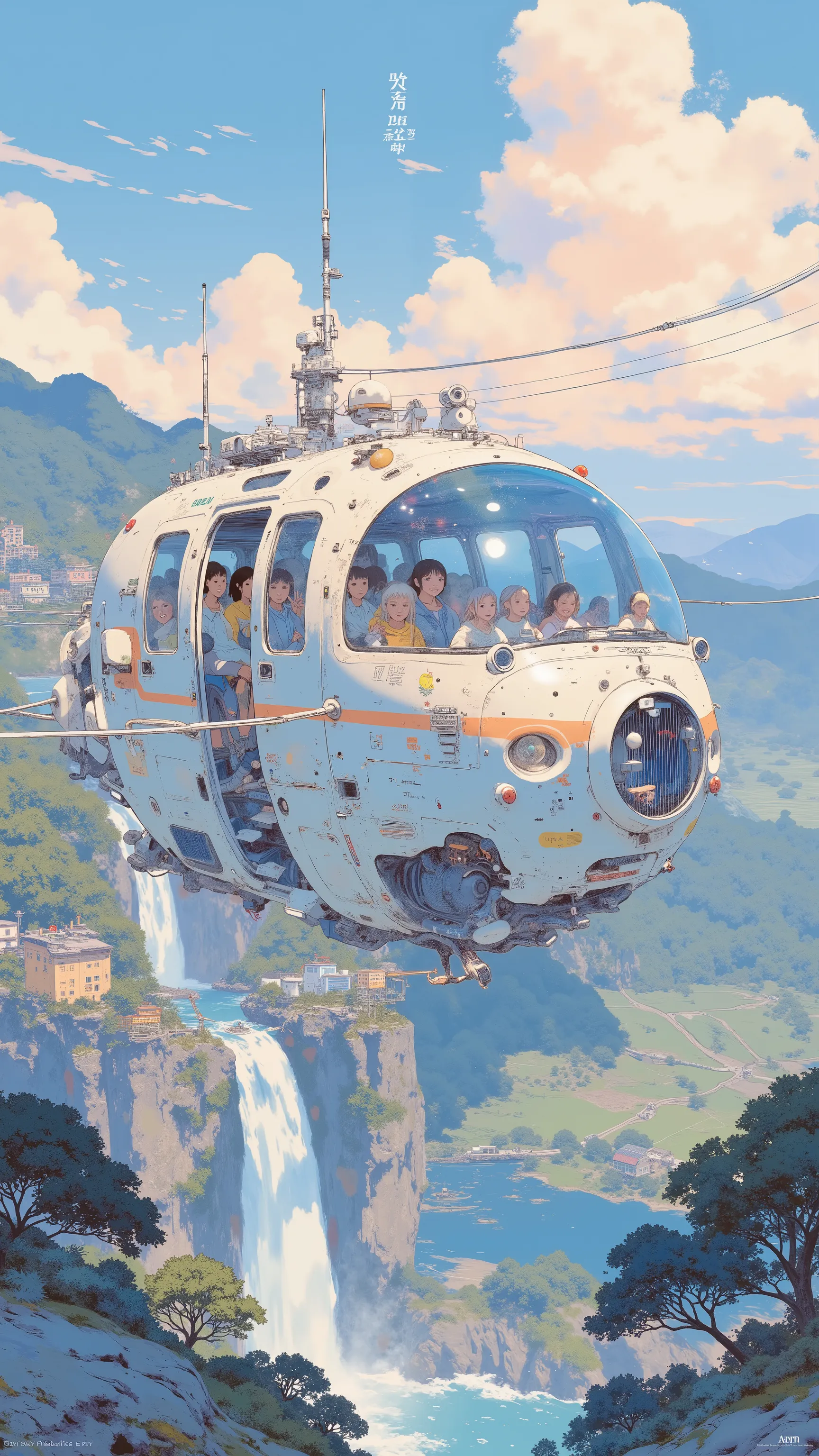 tourist hovercraft, by Kentaro Miura, big!!!!!!!!!!!!, slice of life anime, happy!!!, anime style”, official art, an retro anime image, by Hiroshi Arakawa, anime!!!!, FLCL