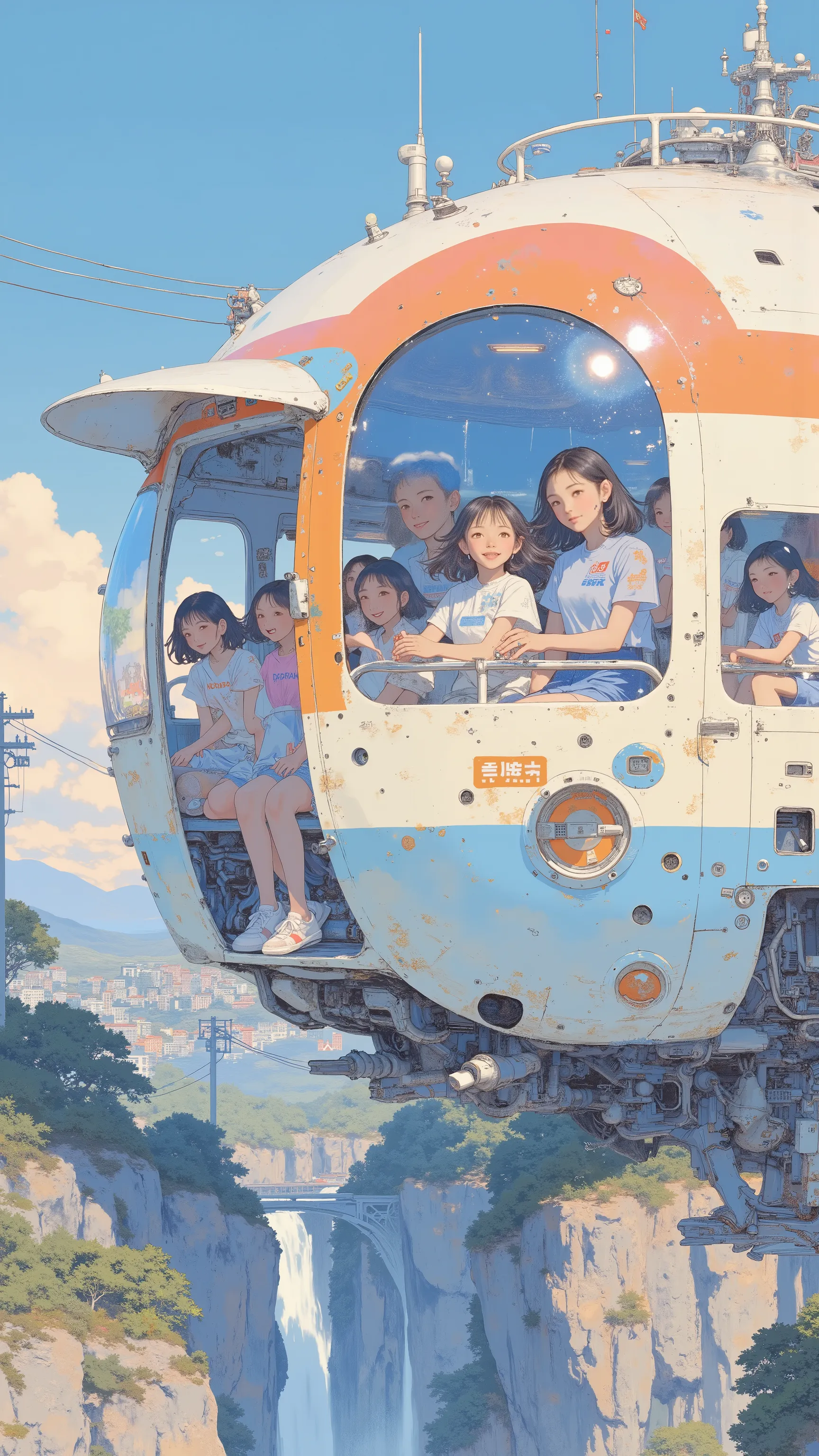 tourist hovercraft, by Kentaro Miura, big!!!!!!!!!!!!, slice of life anime, happy!!!, anime style”, official art, an retro anime image, by Hiroshi Arakawa, anime!!!!, FLCL
