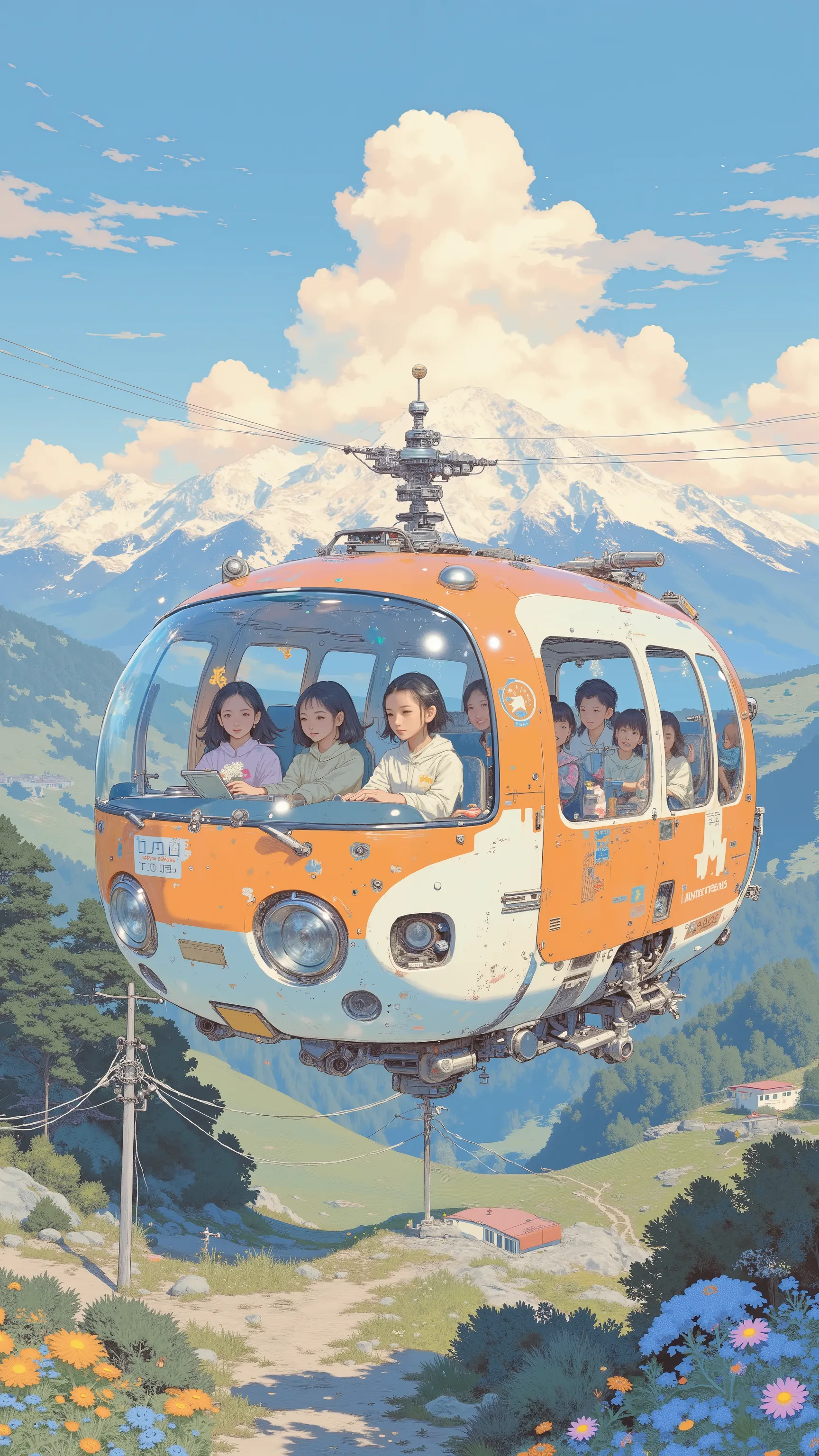 tourist hovercraft, by Kentaro Miura, big!!!!!!!!!!!!, slice of life anime, happy!!!, anime style”, official art, an retro anime image, by Hiroshi Arakawa, anime!!!!, FLCL