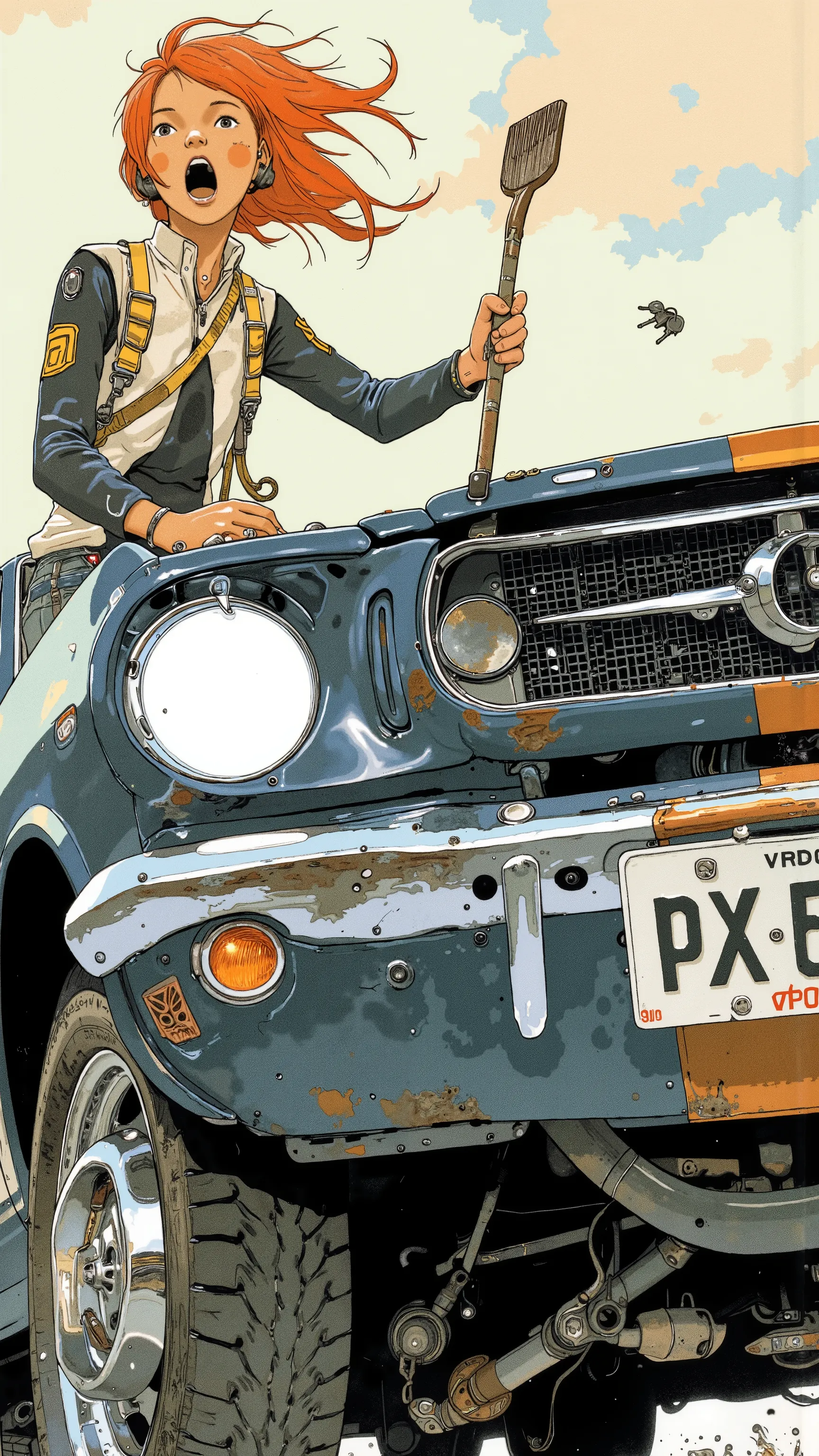 Sleek Design, Equipment, The scene below, which is reminiscent of the manga-specific, of fog lights. car, sense of speed on that front grille, fog lights depicts, Strong presence. Manga-specific, equipped with, expresses the thrill and anxiety, chrome deco...