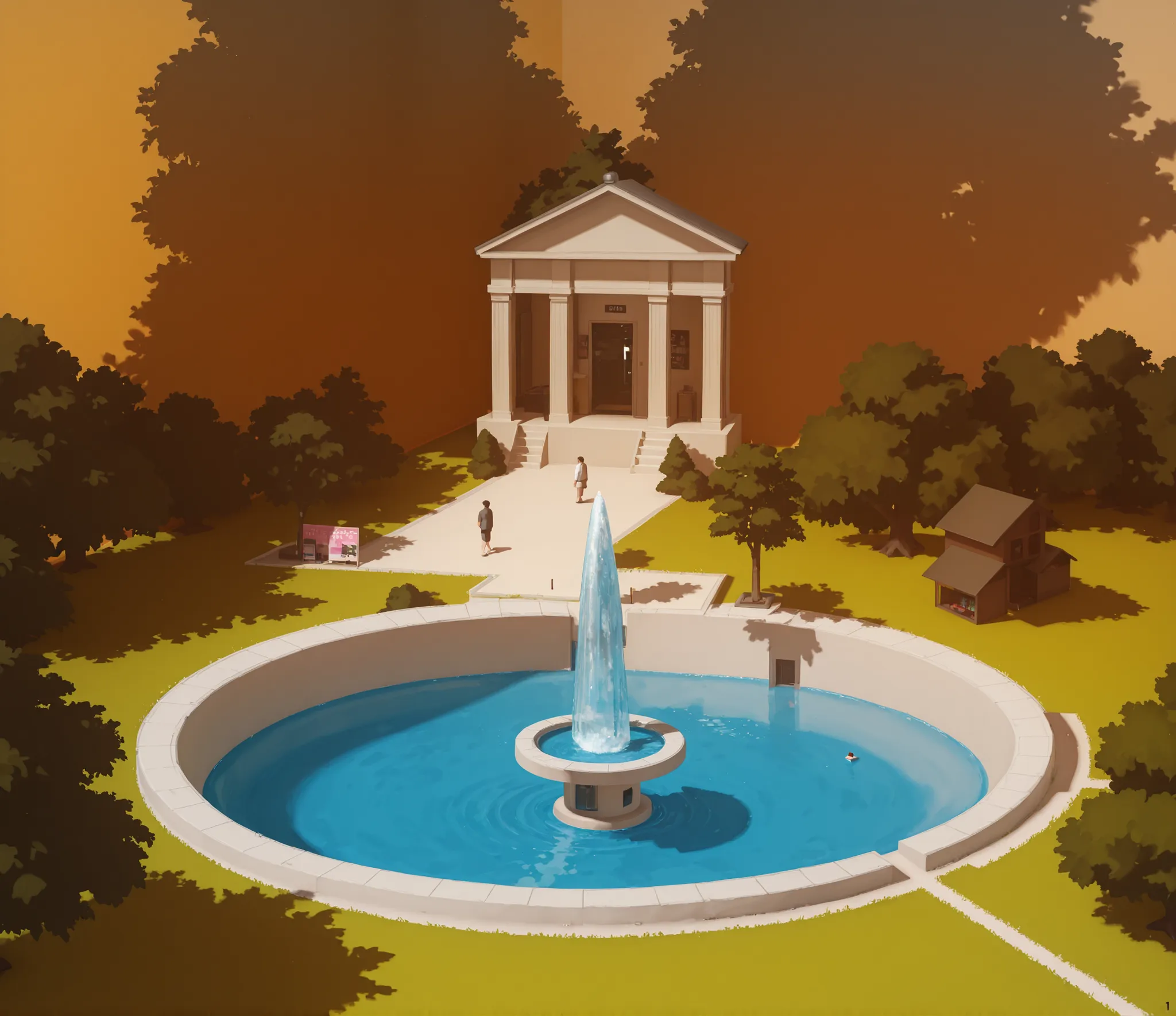 ((isometric)), ((realism)),Modern expensive entrance to a sex shop, isometric realism