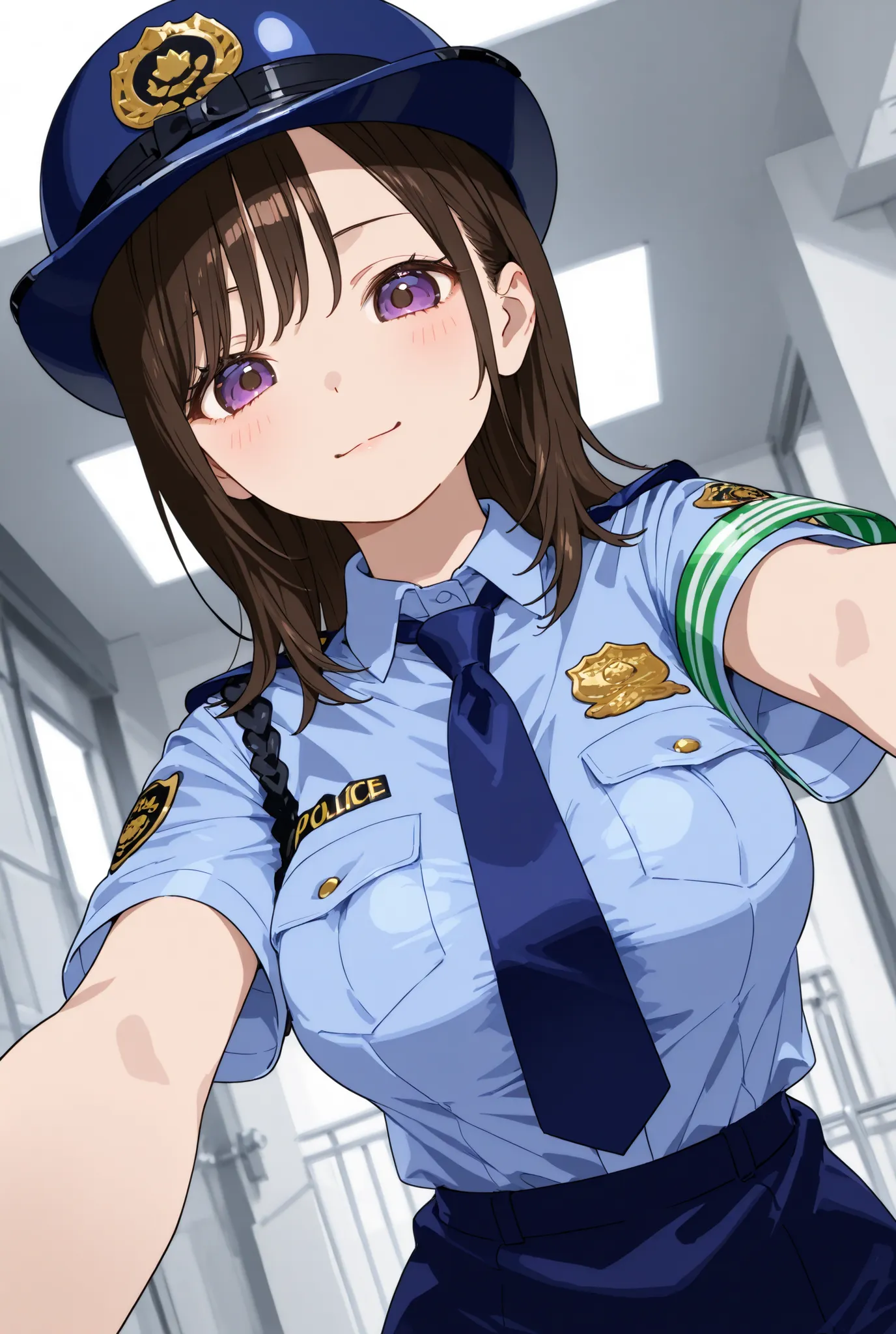 real、girl、Police Officer、Summer clothes、slightly larger breasts
