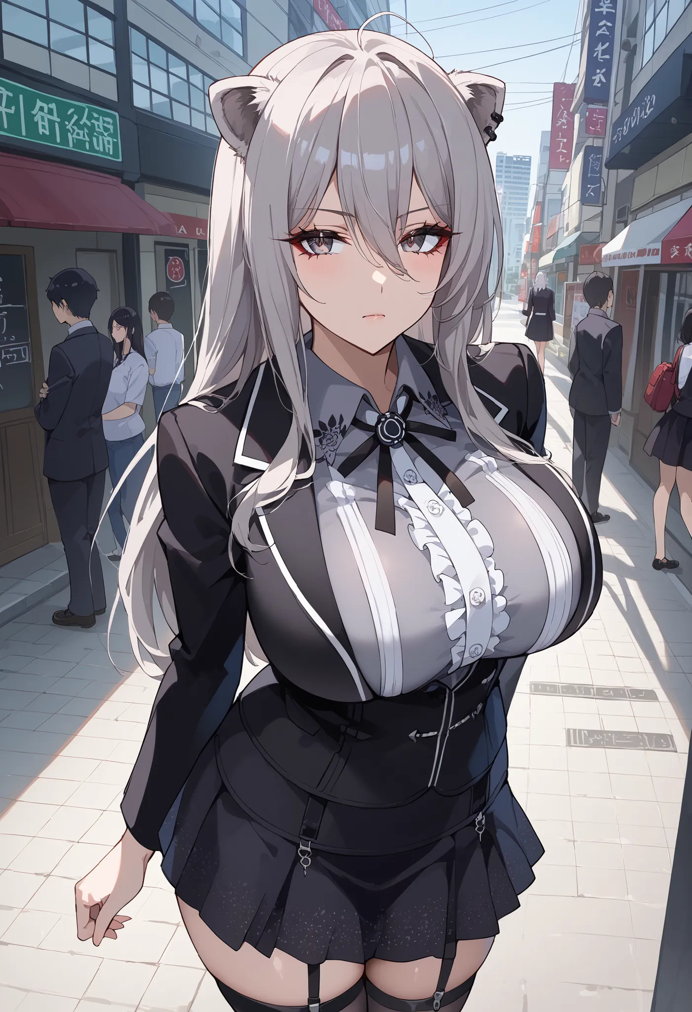 I'm irritated、black suitを羽織る、black suit、grumpy、downtown、Akihabara、Urban Streets、building、Street、Wear a black jacket、Gothic and Lolita shirts、Akihabara駅、scramble crossing past the traffic light、Crowds、Gothic and Lolita shirts、I'm irritated、Depressed、grumpy、...