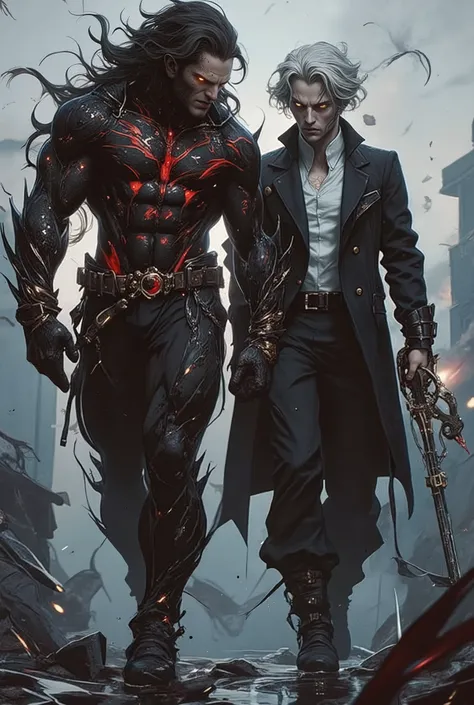 Two abyss-altered humans on the streets of a monster-destroyed city
fist - Ash – Towering at 187 cm, Ash cuts an imposing figure, built like an Amazon with a mix of muscle and hot femine curves. Her long, wild black hair is streaked with red, and her b...