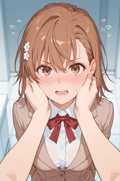 {{{masterpiece}}}, {{{best quality}}}, {{Ultra Details}}, {illustration}, {{very delicate and beautiful}} best quality Mikoto Misaka short hair brown hair hair, ,masterpiece,best quality,Amazing Quality Brown Eyes Cute Breasts openmouth complicated details...