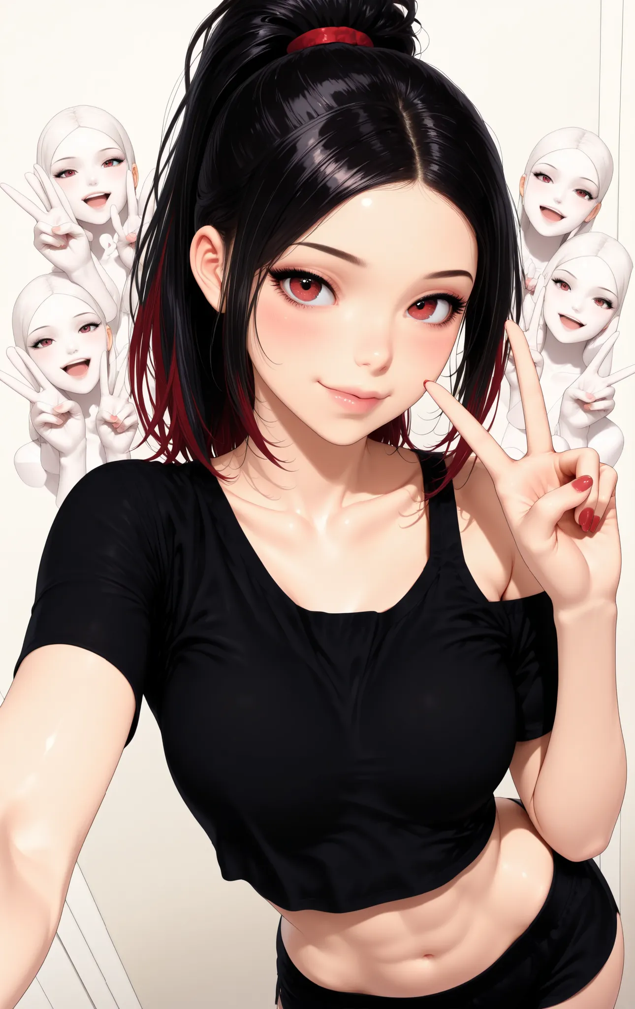 (masterpiece:1.35), (very aesthetic, best quality:1.3), highly detailed, absurdres, perfect anatomy, detailed clothing and textures, flat anime style, rich color, detailed lighting and shadows, eyelashes, eyebrows, lips, collarbone, dynamic angle, in the s...