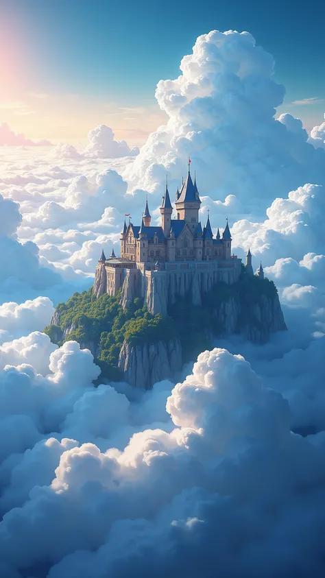 highdefinition image、A city on clouds close to space、Lost City Pictures、Picturesque Backdrop、Digital image of a fortress、High resolution has a castle in the background、四角い見た目、A dreamy fortress above the clouds、Highly detailed digital image、HIGHLY DETAILED ...