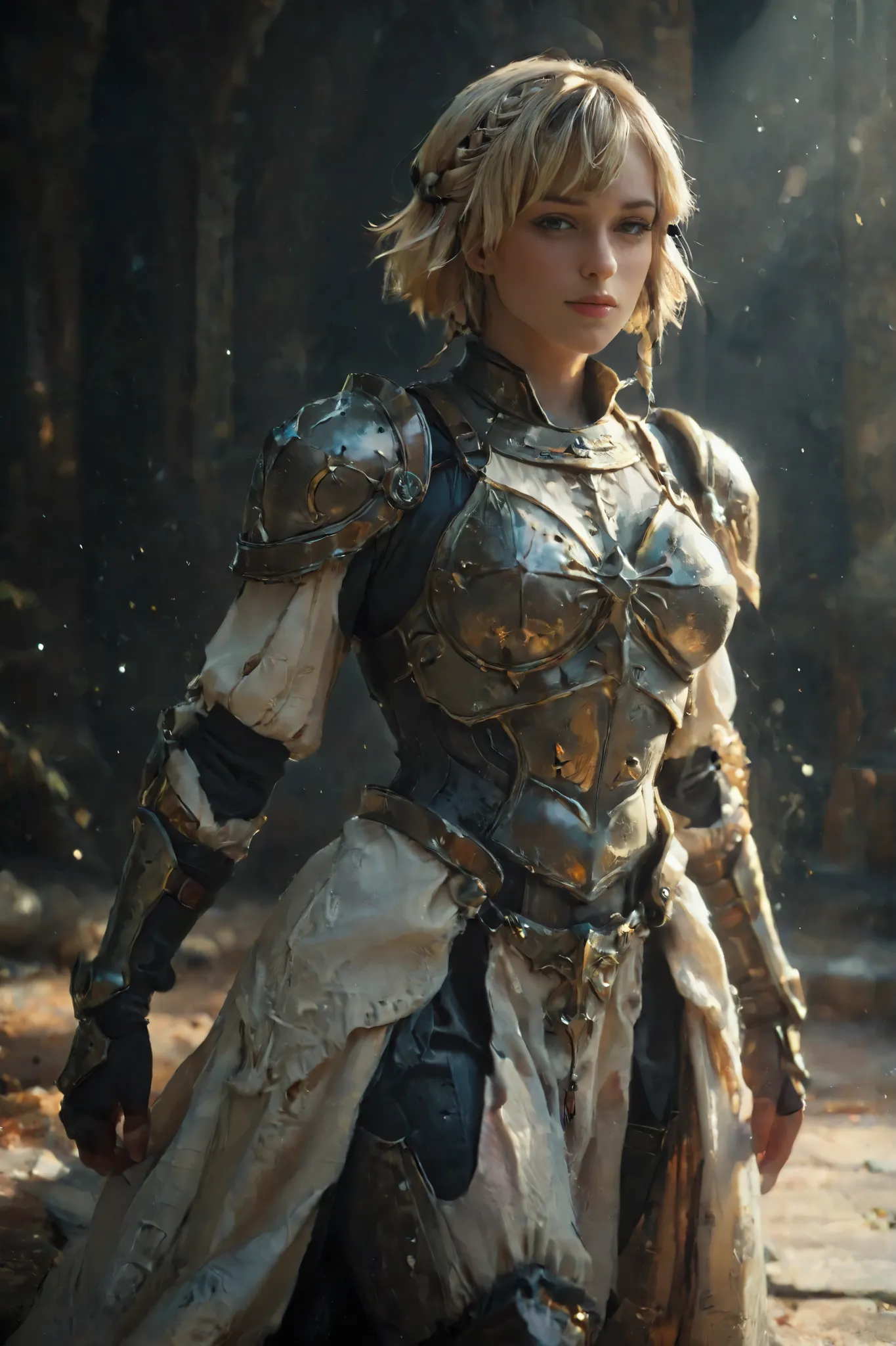A character reference concept art in a realistic mature anime belnd  with subtle 3d cel shading, studio lighting soft glowing highlights , strong rim light, dramatic back lightd ,soft defused frontal lights and strong light casting sharp shadows creation a...
