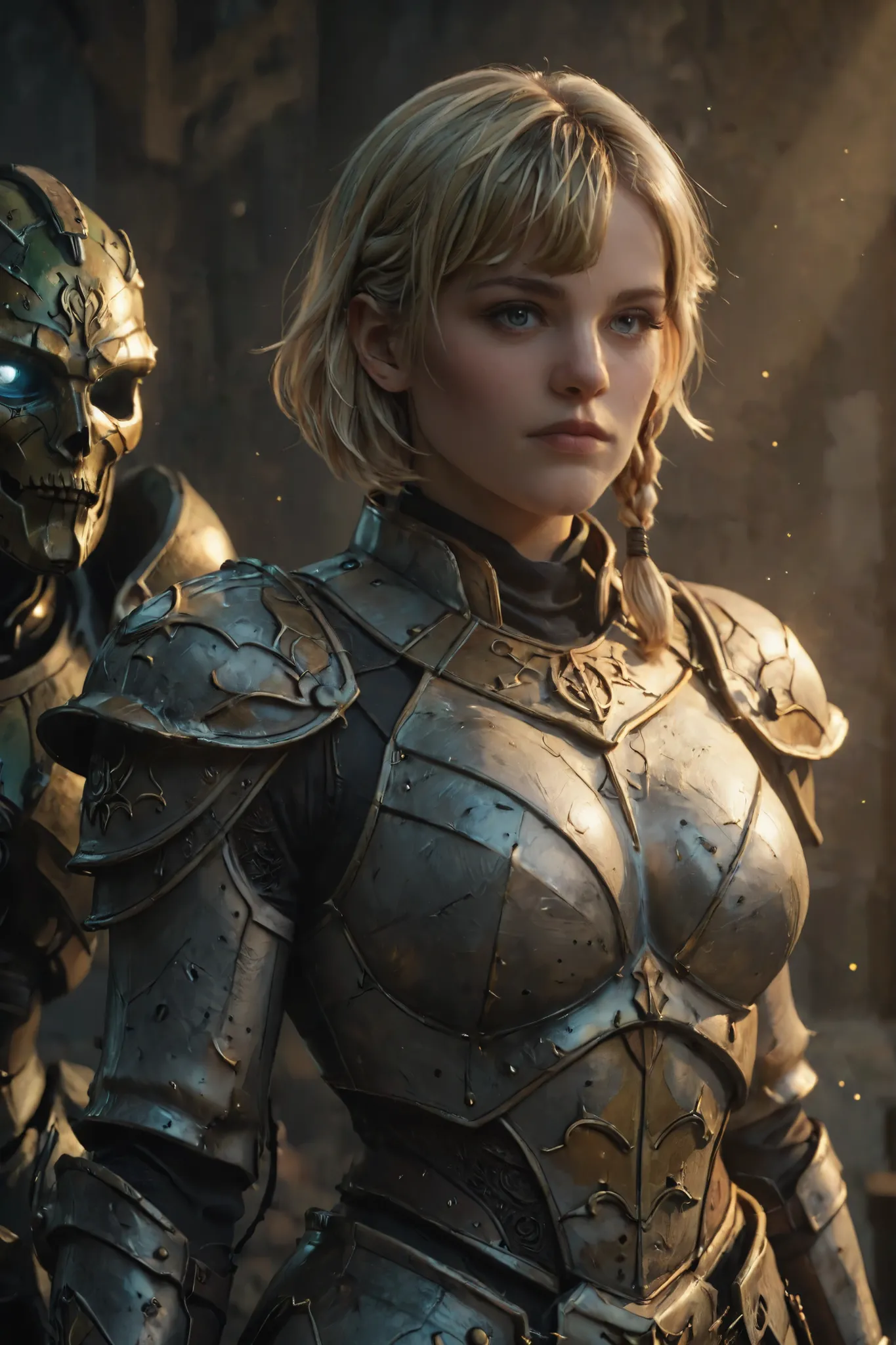 A character reference concept art in a realistic mature anime belnd  with subtle 3d cel shading, studio lighting soft glowing highlights , strong rim light, dramatic back lightd ,soft defused frontal lights and strong light casting sharp shadows creation a...