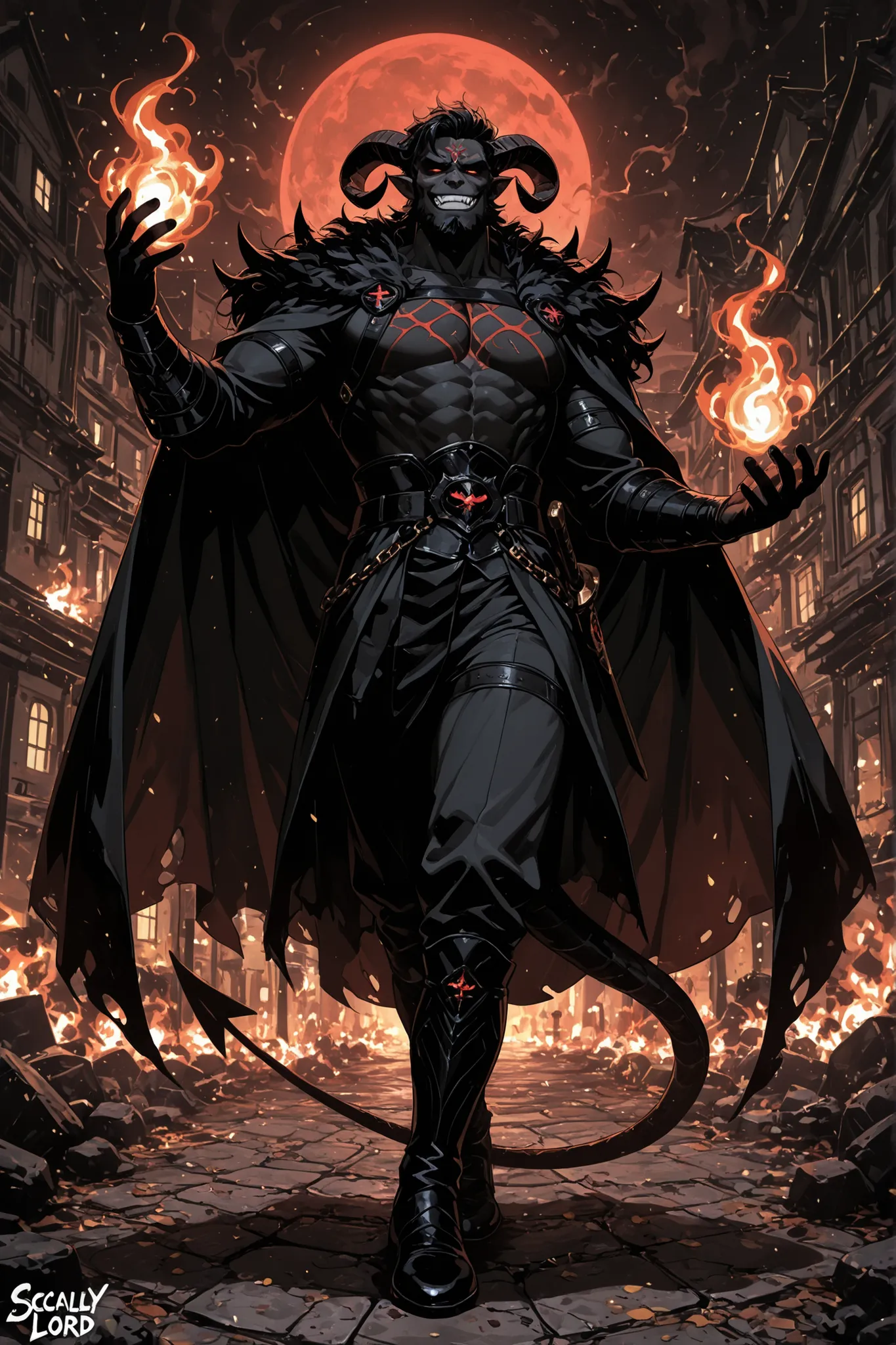 Socially Awkward Demon Lord, full body