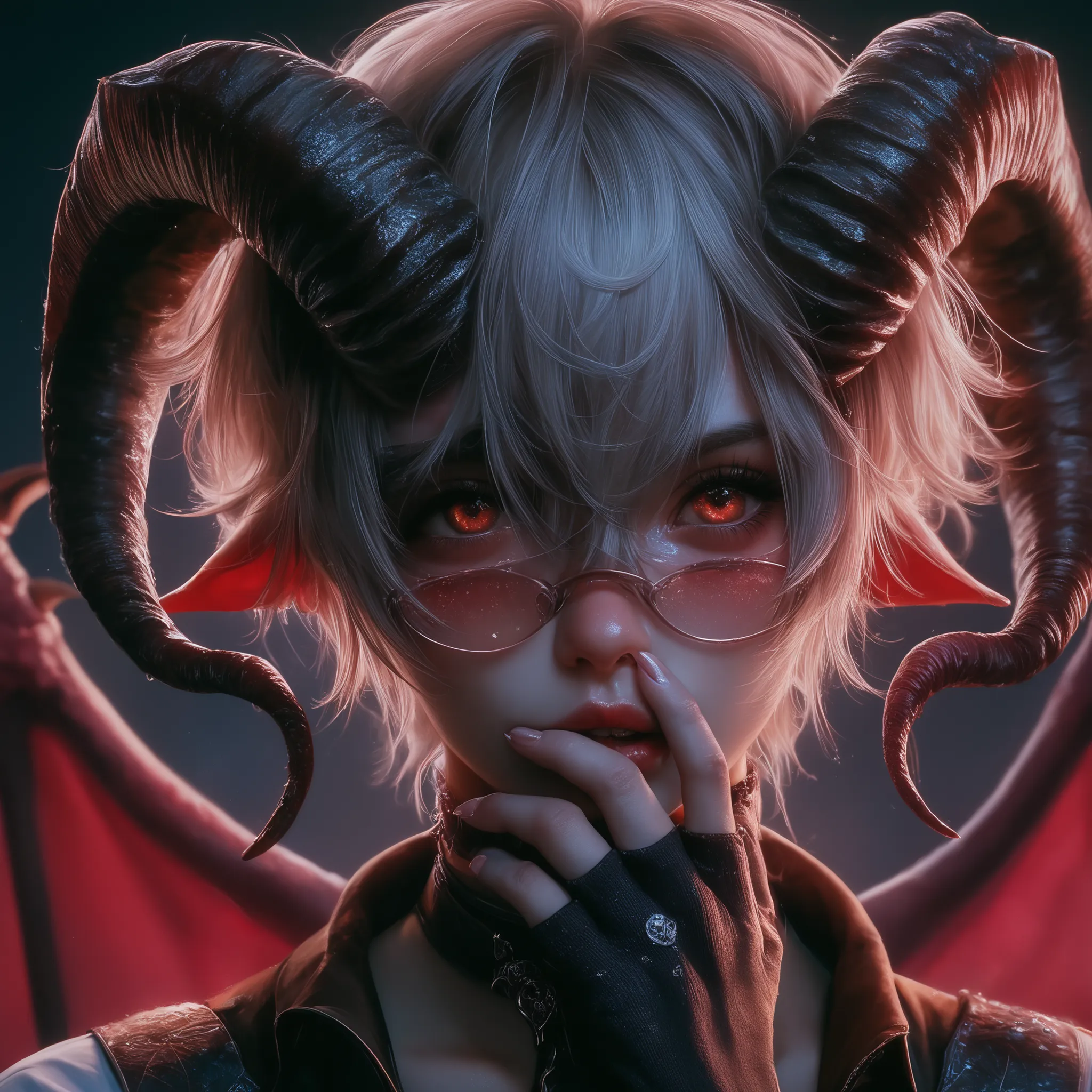 Realistic image、realistic photos、realistic skin texture、Otaku Demon King who is shy、wearing a T-shirt with a Moe E、emotional and dark image、Fantasy、Images that make you feel the story