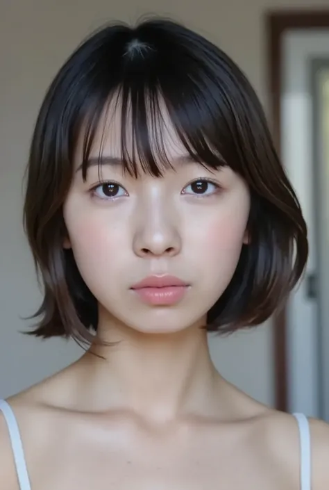 (( PREMIUM QUALITY,  8k )), ((masterpiece)), ( details),     Japanese girl,   first person view   ,One Woman, petite woman ,   Sexy,(  in the bedroom),(((    absurdly large breasts ,    completely naked,  beautiful breasts, short bob hair , black hair))), ...