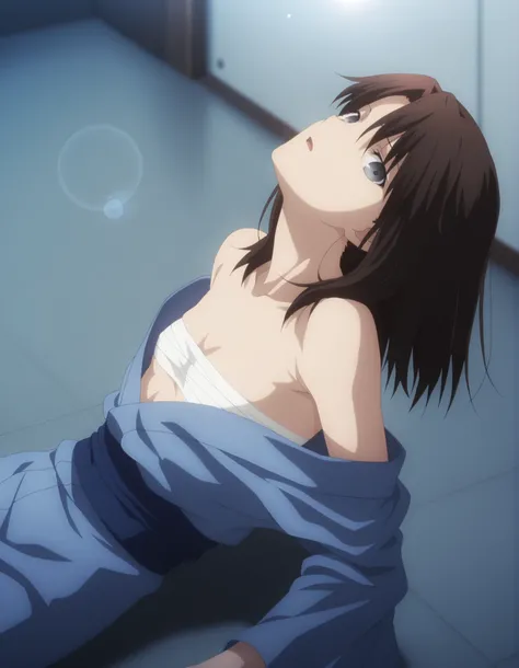 masterpiece, best quality, amazing quality, highres, absurdres, very aesthetic, high resolution, ultra detailed, perfect details, solo, midnight, indoors, ufotable style,  (), , (lens flare,), backlight, , from above, close up,
 
1girl, ufotable style, ani...