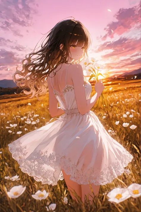 high quality, Masterpiece, detailed photograph, DELICATE PROTAGONIST:
- Graceful slender young woman
- Long silky wavy hair
- Struts floating in the breeze
- Soft dreamy expression
- Luminous clear skin
- Delicate visible silhouette ETHEREAL DRESS:
- Vapor...