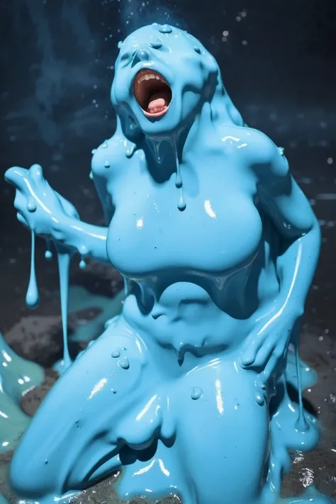 [Base:Beautiful Realistic Asians-v7] Slimy (Blue) Blue