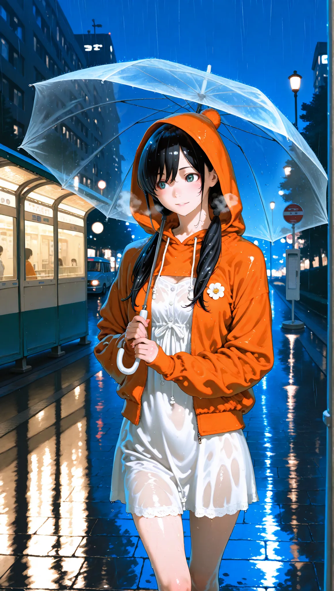 masterpiece, best quality, ultra detailed, 8k, beautiful eyes, detailed face, natural light, 4k, 8k, kotoyama, eightman, ((kagibangou)), naruko hanaharu,
Amano Hina from Tenki no Ko, beautiful teenage girl with gentle smile and kind eyes,
long black hair ...