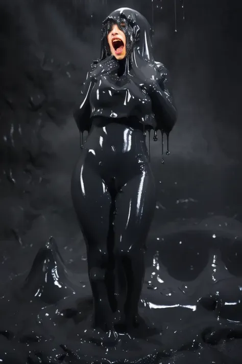 [Base:Beautiful Realistic Asians-v7] Slimy (Black) Black