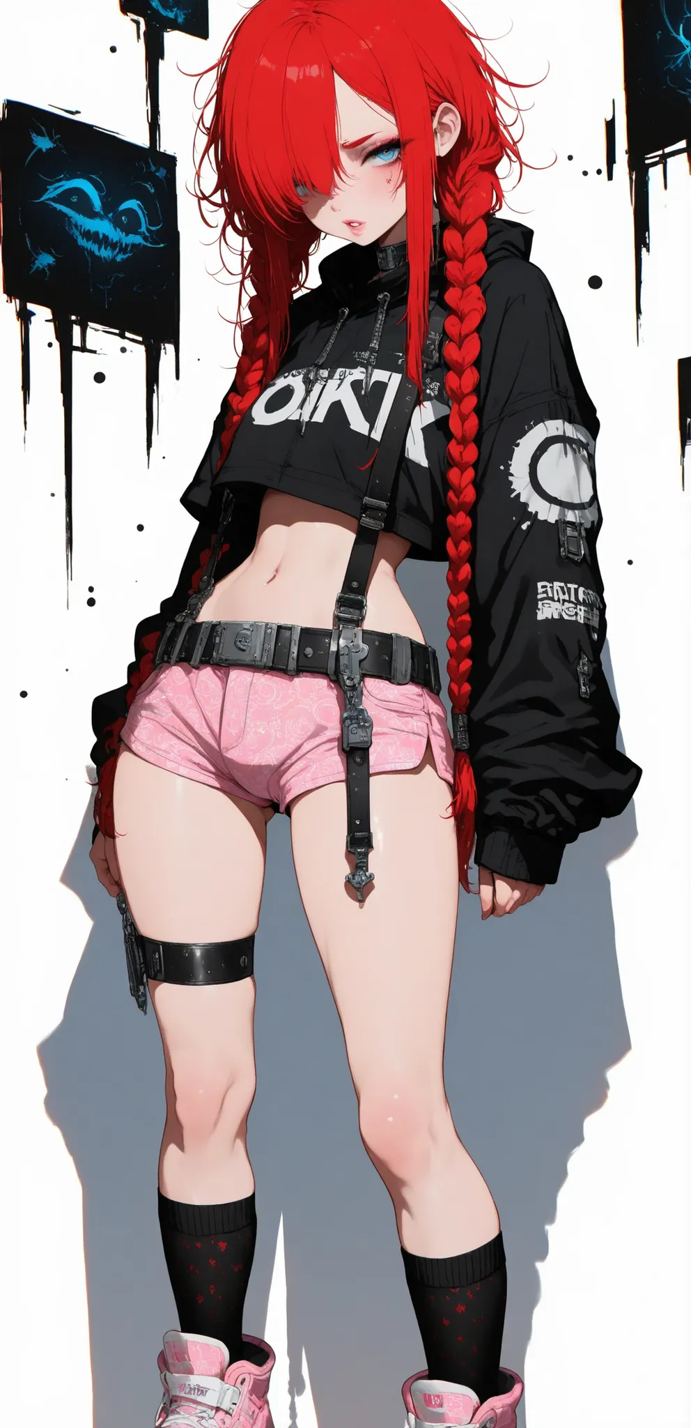 (masterpiece:1.35), (very aesthetic, best quality:1.3), highly detailed, dark environment, backlit, absurdres, hyperdetailed, addmicrodetails, flat anime artstyle, (no lineart), detailed shading and shadows, solo, intricate design, 



Simple background, w...