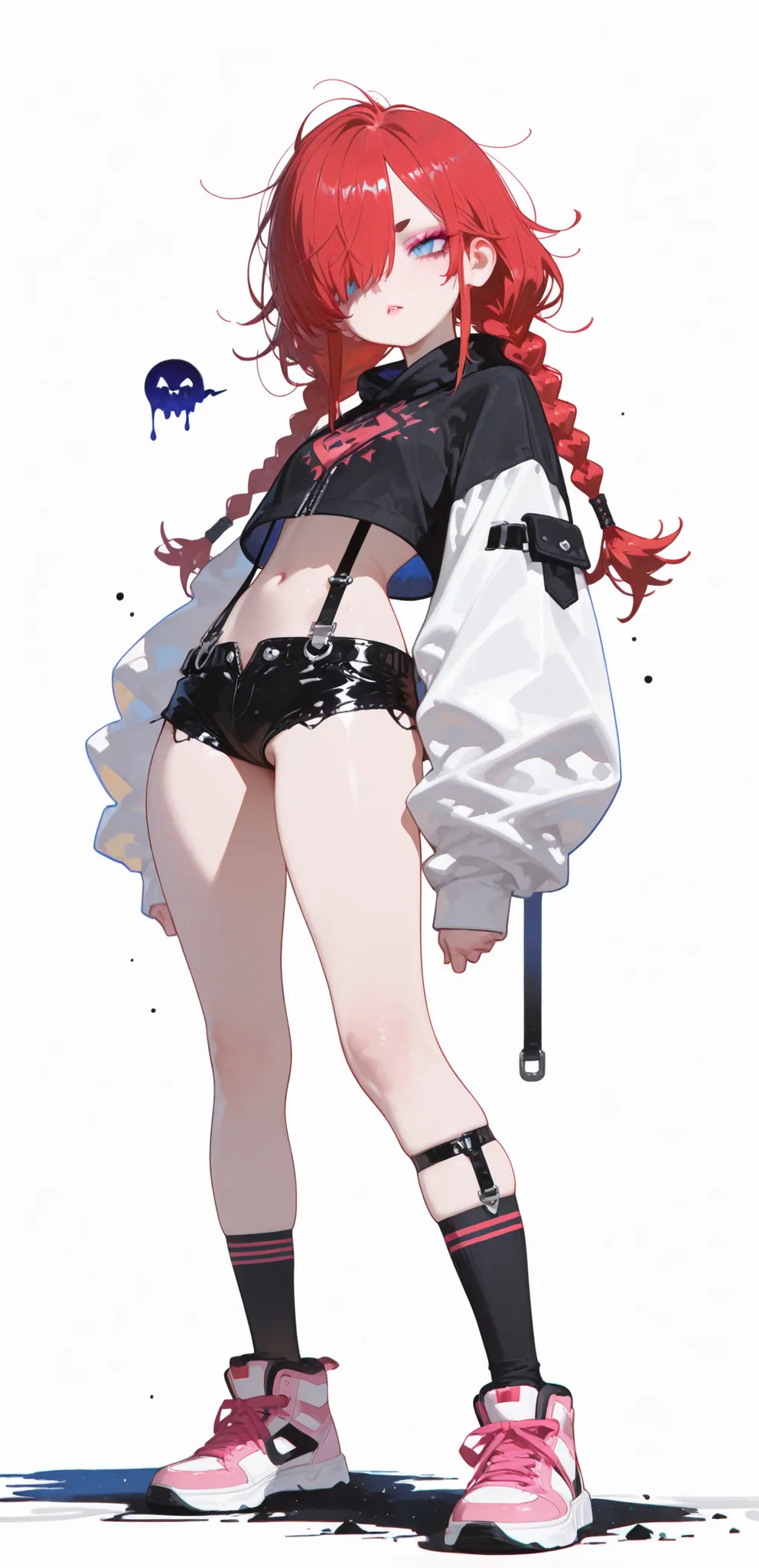 (masterpiece:1.35), (very aesthetic, best quality:1.3), highly detailed, dark environment, backlit, absurdres, hyperdetailed, addmicrodetails, flat anime artstyle, (no lineart), detailed shading and shadows, solo, intricate design,
Simple background, w...