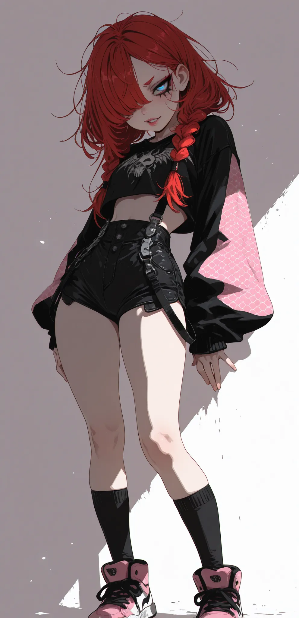 (masterpiece:1.35), (very aesthetic, best quality:1.3), highly detailed, dark environment, backlit, absurdres, hyperdetailed, addmicrodetails, flat anime artstyle, (no lineart), detailed shading and shadows, solo, intricate design, 



Simple background, w...