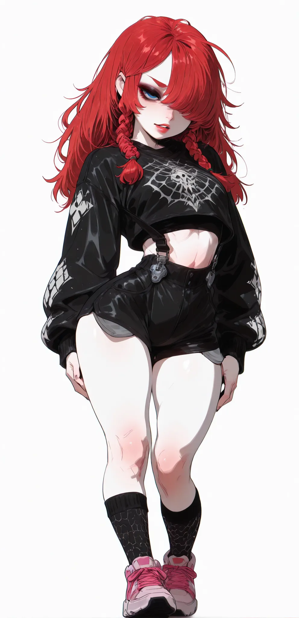 (masterpiece:1.35), (very aesthetic, best quality:1.3), highly detailed, dark environment, backlit, absurdres, hyperdetailed, addmicrodetails, flat anime artstyle, (no lineart), detailed shading and shadows, solo, intricate design, 



Simple background, w...