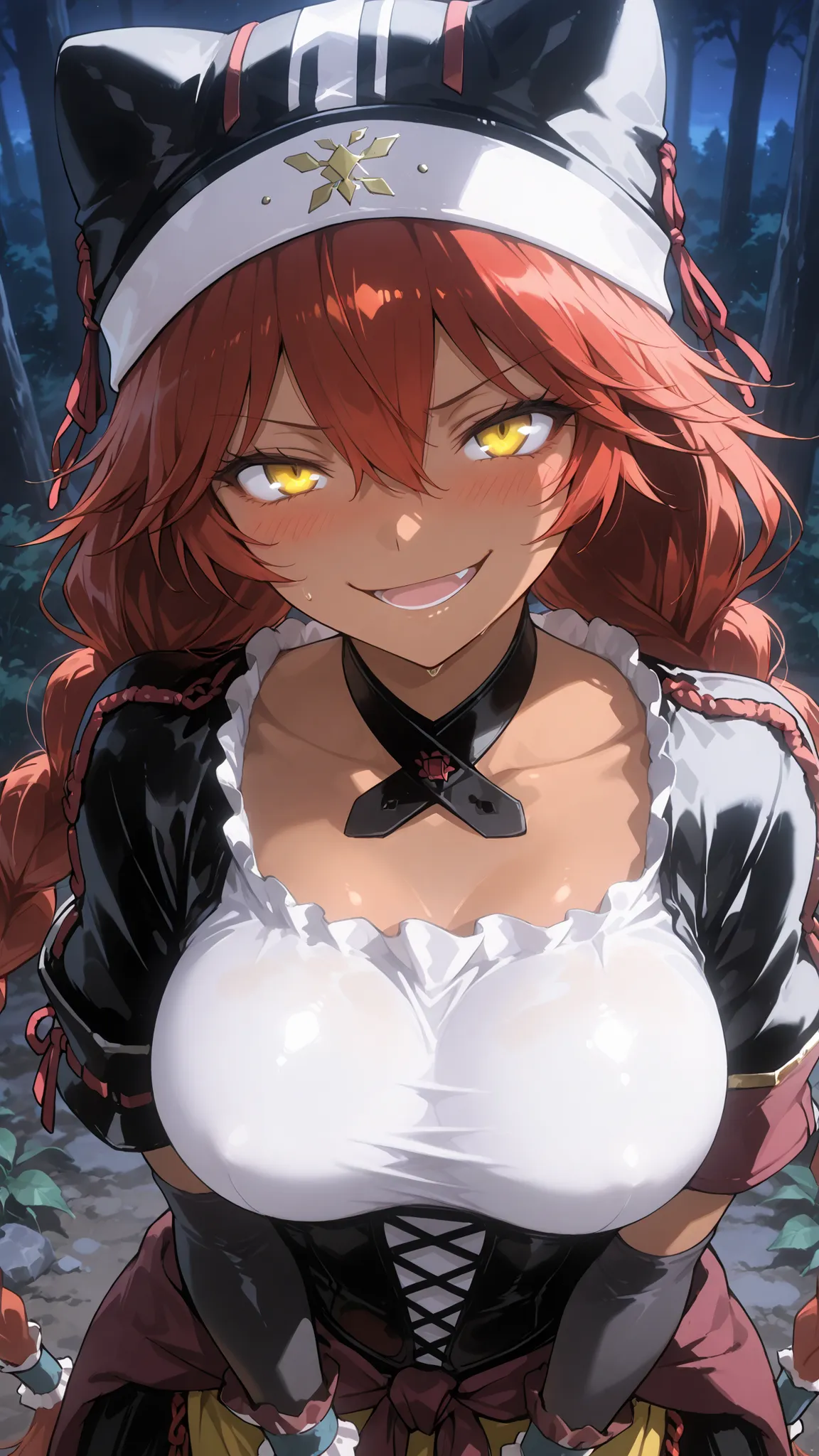 Lupusregina_Beta, overlord \(maruyama\)
High quality ,  best quality , masterpiece,  High Resolution , detailed face( LoRA: Lupusregina),anatomically correct, detailed hair Style( LoRA: Lupusregina),anime Coloring
red hair, twin braids, long hair, hair tub...