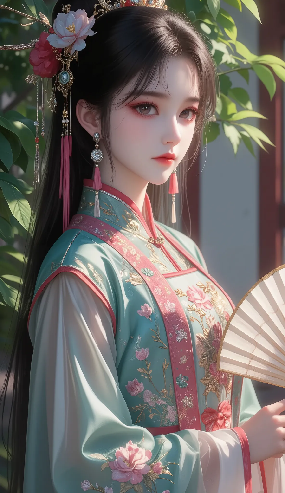 Girl in Vintage Chinese Dress