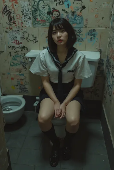 realistic,live-action,Super Detailed,8k, real images,最高masterpiece,masterpiece,High Accuracy Choice,A woman who is breathtakingly cute,short bob,dark haired,Rouge Lipstick,big and full breasts,(big boobs,g cup),((High School Student Uniform,Navy tie,knee-h...