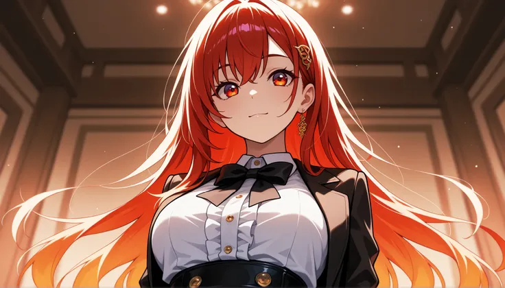 ((solo)), hair tacking , 素晴らSeems傑作, top quality, High Fashion, Extremely ridiculous, HDR, Intricate Details, bright colors, very cute face, 美Seems女性のバーテンダー, calm atmosphere shining in the blue sky, bow tie from below, Stylish Bar,(美Seems細部までこだわった顔), Moder...