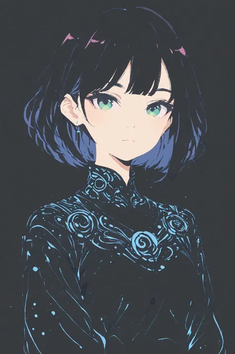 1girl,minimalism, flat art, flat color