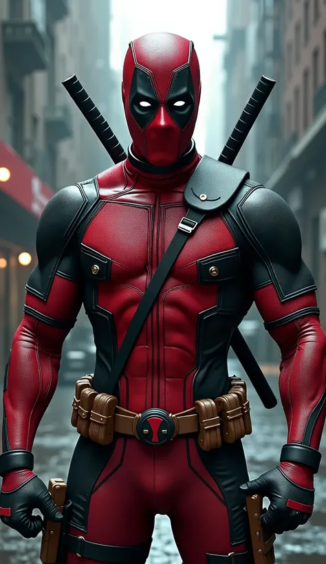 Deadpool
This is Deadpool, the wisecracking antihero from Marvel Comics, portrayed by Ryan Reynolds in the films. Known for breaking the fourth wall, regenerative healing, and wearing a red/black suit.