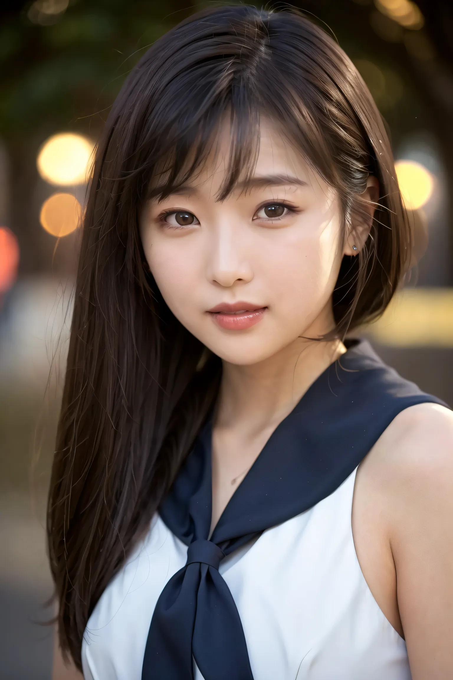 (Top Quality, HIGH PRECISION SELECTION, masterpiece:1.2), Detailed Explanation, realistic:1.37,(perfect anatomy), （A picture of a rich gradation）、photograph with a shallow depth of field、（close-up of facial expressions） 、Sailor Mercury cosplayをした中年女性、（perf...