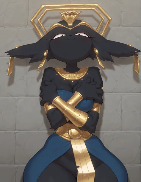 Masterpiece, better quality, amazing quality, very aesthetic, Absurds, newer, background a room light off, extreme detail, 8K ,Wool , Source_anime, Amazing background, ((Goumang:1.4)), (solo), female, harpy, (black body), fur, black nose , black_fur, long ...