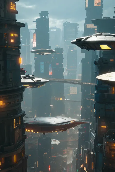 (best quality,4k,8k,highres,masterpiece:1.2), photorealistic, photo-realistic :1.37) highly detailed futuristic cybercity, neon lights illuminating the cityscape, flying hovercraft vehicles are everywhere, advanced technology, hovercraft, Ultra-realistic, ...