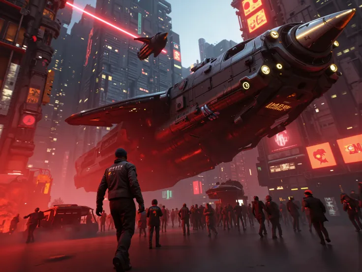 people with VR head-set are on Futuristic 1(best quality,4k,8k,highres,masterpiece:1.2), photorealistic,photo-realistic:1.37)mad-srgns, highly detailed futuristic cybercity, towering skyscrapers with large media screens, gleaming metal and glass buildings,...