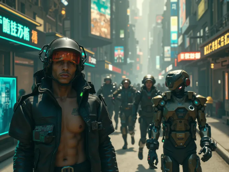 people t are on Futuristic 1(best quality,4k,8k,highres,masterpiece:1.2), photorealistic,photo-realistic:1.37)mad-srgns, highly detailed futuristic cybercity, towering skyscrapers with large media screens, gleaming metal and glass buildings, neon lights il...