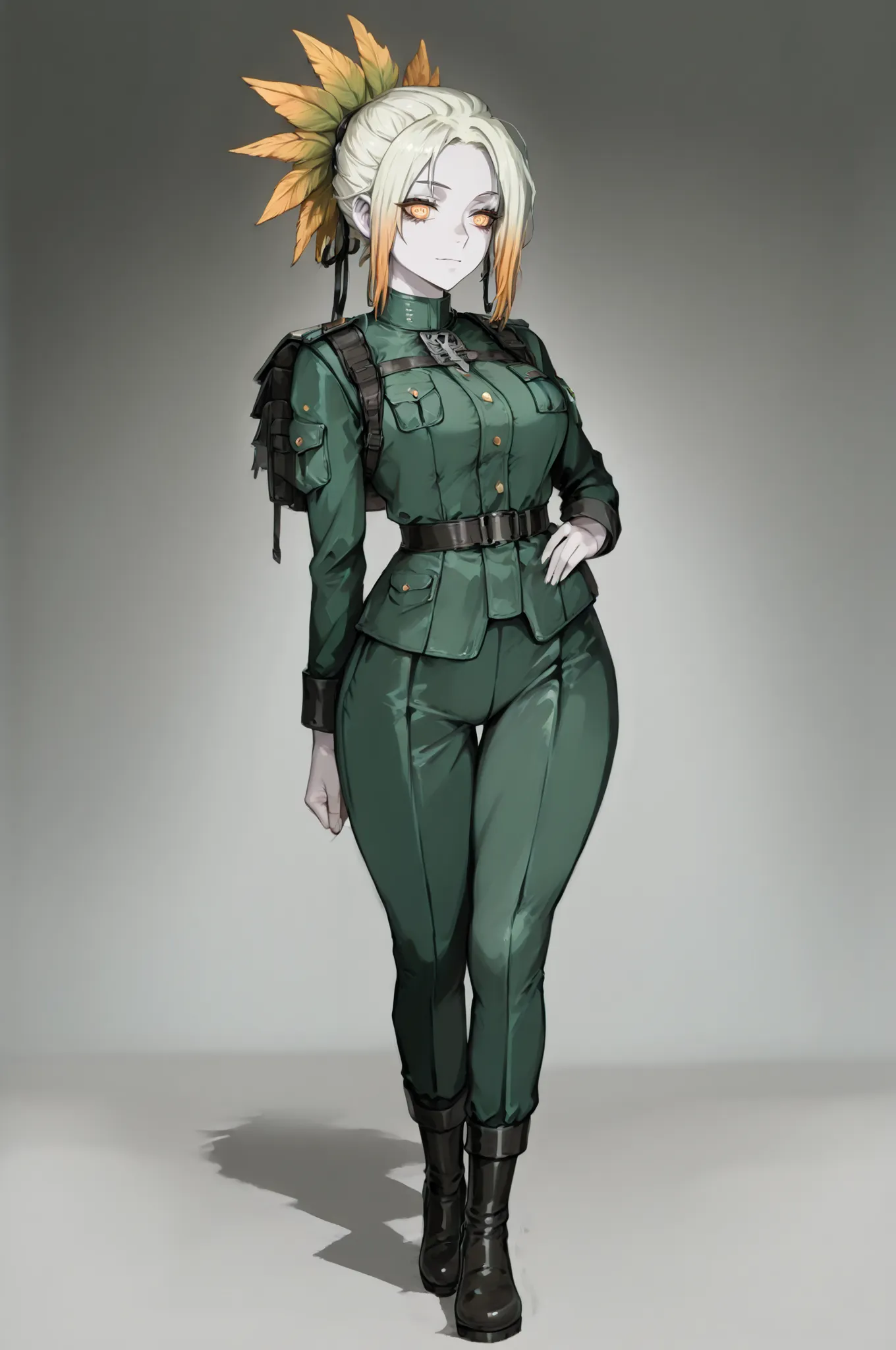 masterpiece, best quality, amazing quality, very aesthetic, high resolution, very aesthetic, hyper-detailed,rating_explicit, fan art, nsfw, mature beautiful woman, two-head monster girl, ginger hair, mohawk haircut, medium breasts, wide hips, pale skin,ful...