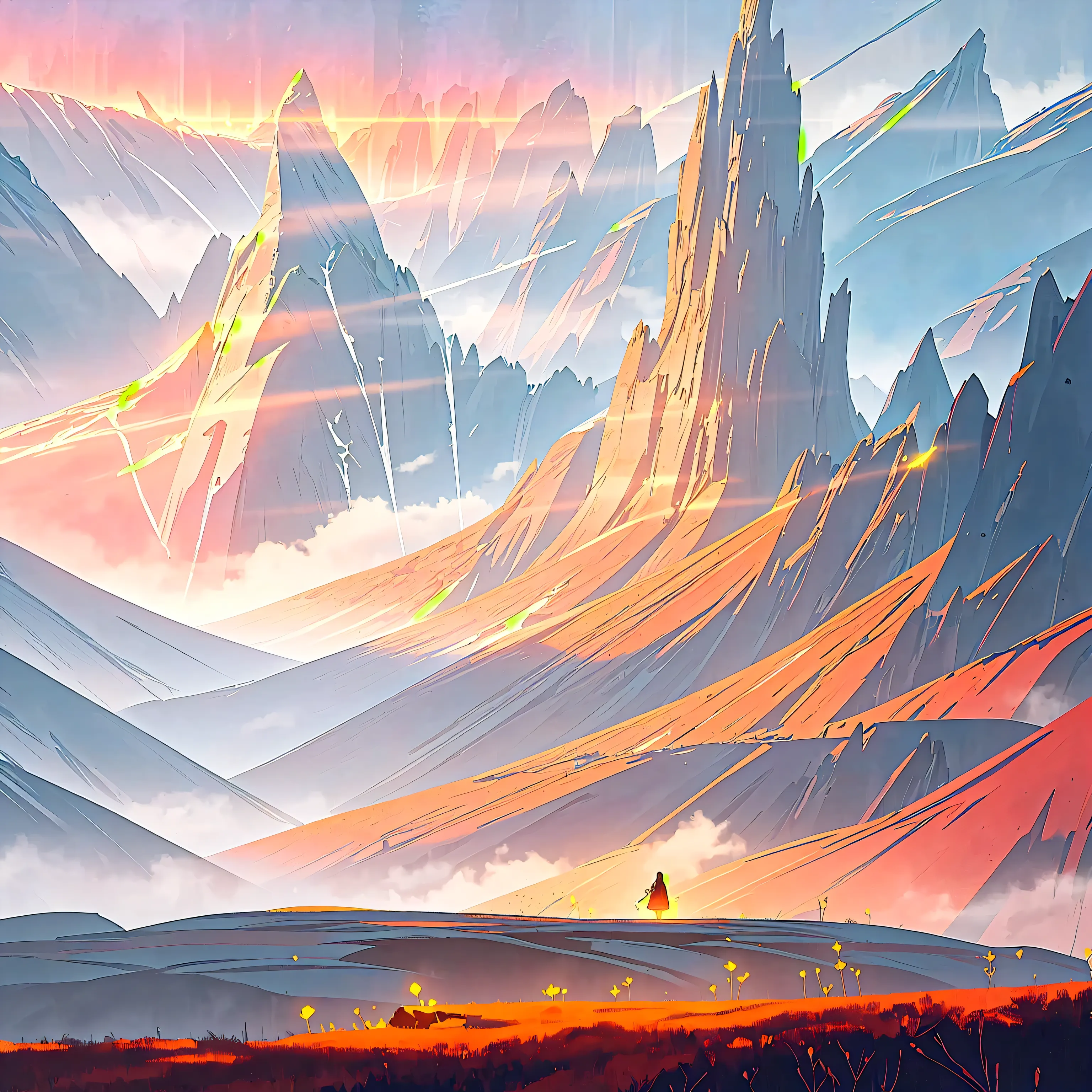 (masterpiece, best quality, ultra-detailed, award-winning concept art), a breathtaking, cinematic fantasy scene of a colossal majestic tree with glowing roots, perched atop a floating stone island, centered perfectly in the frame. Surrounded by misty air a...