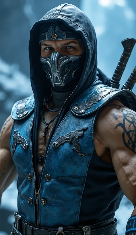 Sub-Zero (Mortal Kombat X version)
Personagem: Sub-Zero, o guerreiro do gelo, in its MKX version, with a robust and more tactical look.
Aparência:
Traje: Metallic blue padded vest with cold texture and armor protective on the shoulders and forearms.
m...