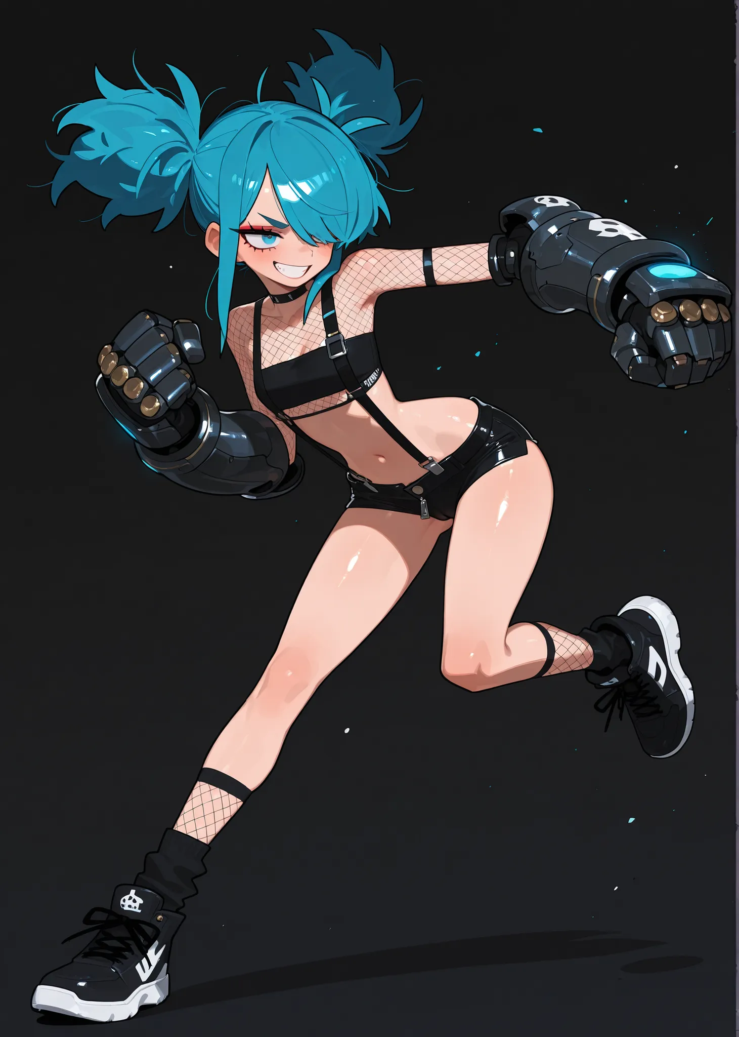 (adpx:1.2), (masterpiece:1.35), (very aesthetic, best quality:1.3), highly detailed, dark environment, backlit, absurdres, hyperdetailed, addmicrodetails, flat anime artstyle, (no lineart), detailed shading and shadows, solo, intricate design, cyborg, mech...