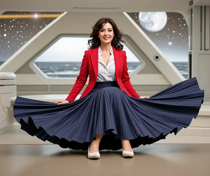 My mother's love for me is bigger than space. In an interstellar office in a spaceship, my shy, demure, mature mother, dressed in a crisp uniform jacket and a blouse, reveals her alluring feminine grace and her passionate love for me. She is wearing her f...