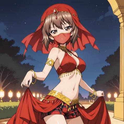 1girl:1 . 5) , (Seul:1 . 5) , score_9 , score_8_haut , score_7_haut , source_anime , Official work  , ultra-detailed , masterpiece , best quality plaid shorts , high res , beaux yeux , detailed eyes , Detailed Face , beautiful detailed eyes ,Girls Und Panz...